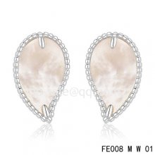 Replica Van Cleef & Arpels Sweet Alhambra Leaf White Earrings,White Mother-Of-Pearl